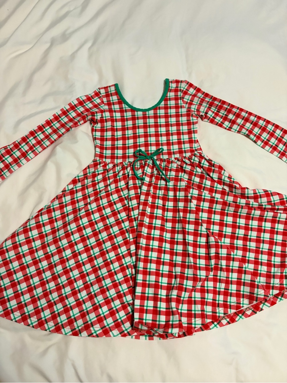 Girls Red & Green Plaid Holiday dress